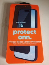 Protect Onn. Apple iPhone 16 Privacy Glass Screen Protector. 318