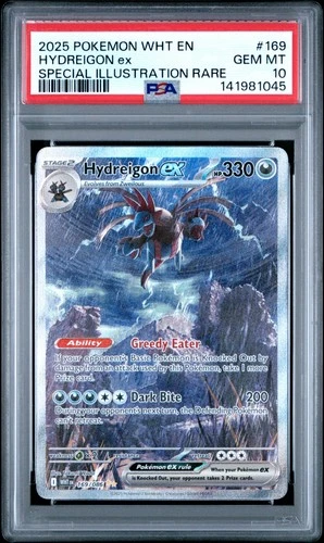 2025 Pokemon White Flare Hydreigon ex Special Illustration Rare 169/086 PSA 10