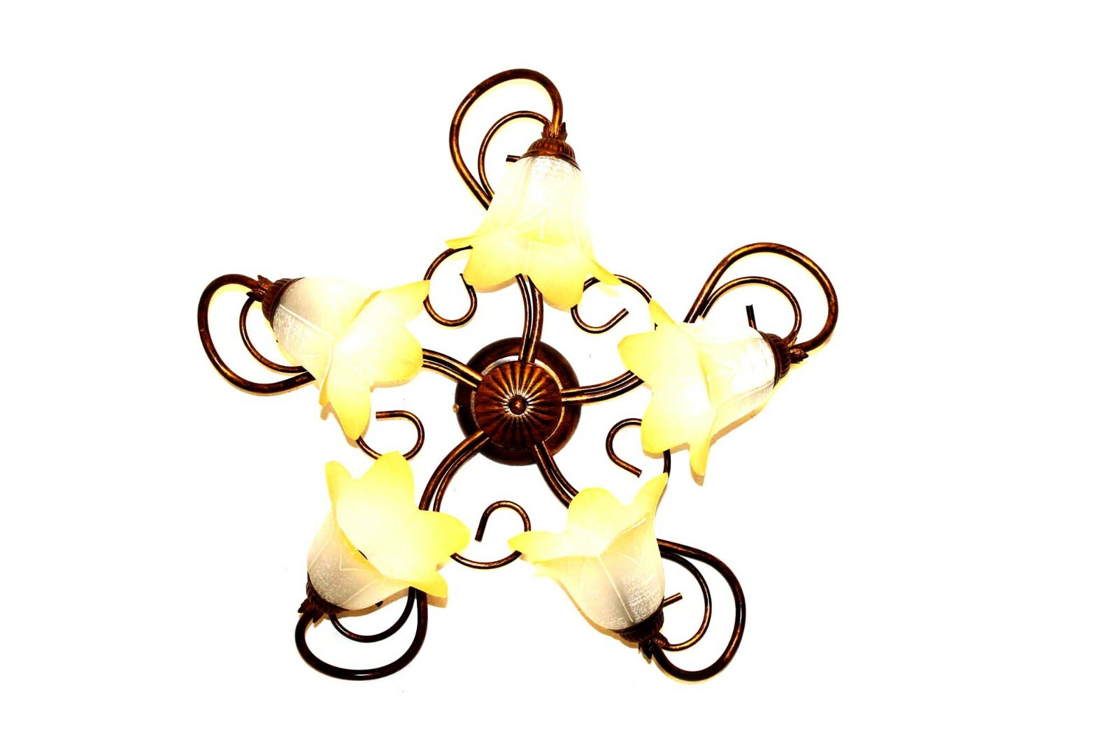 Plafoniera classica in ferro battuto a 5 luci coll. Giovy