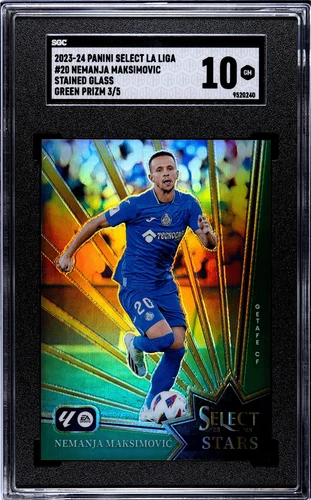 2023-24 Select La Liga NEMANJA MAKSIMOVIC Stained Glass Green Prizm #d3/5 SGC 10