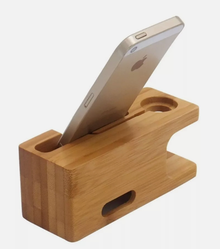 Station d'accueil de charge en bois de bambou support chargeur pour iWatch Apple Watch iPhone - Photo 4 sur 8