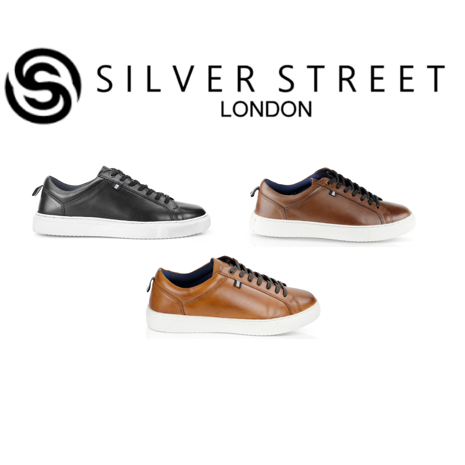 Silver Street London Holden Mens Lace Up Trainers Smart Casual Sneaker Shoe