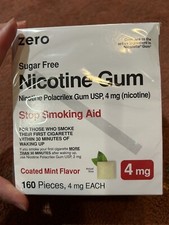 Zero- Sugar Free Nicotine Polacrilex Gum, 4 Mg 160ct, Mint New Sealed Exp-5/25