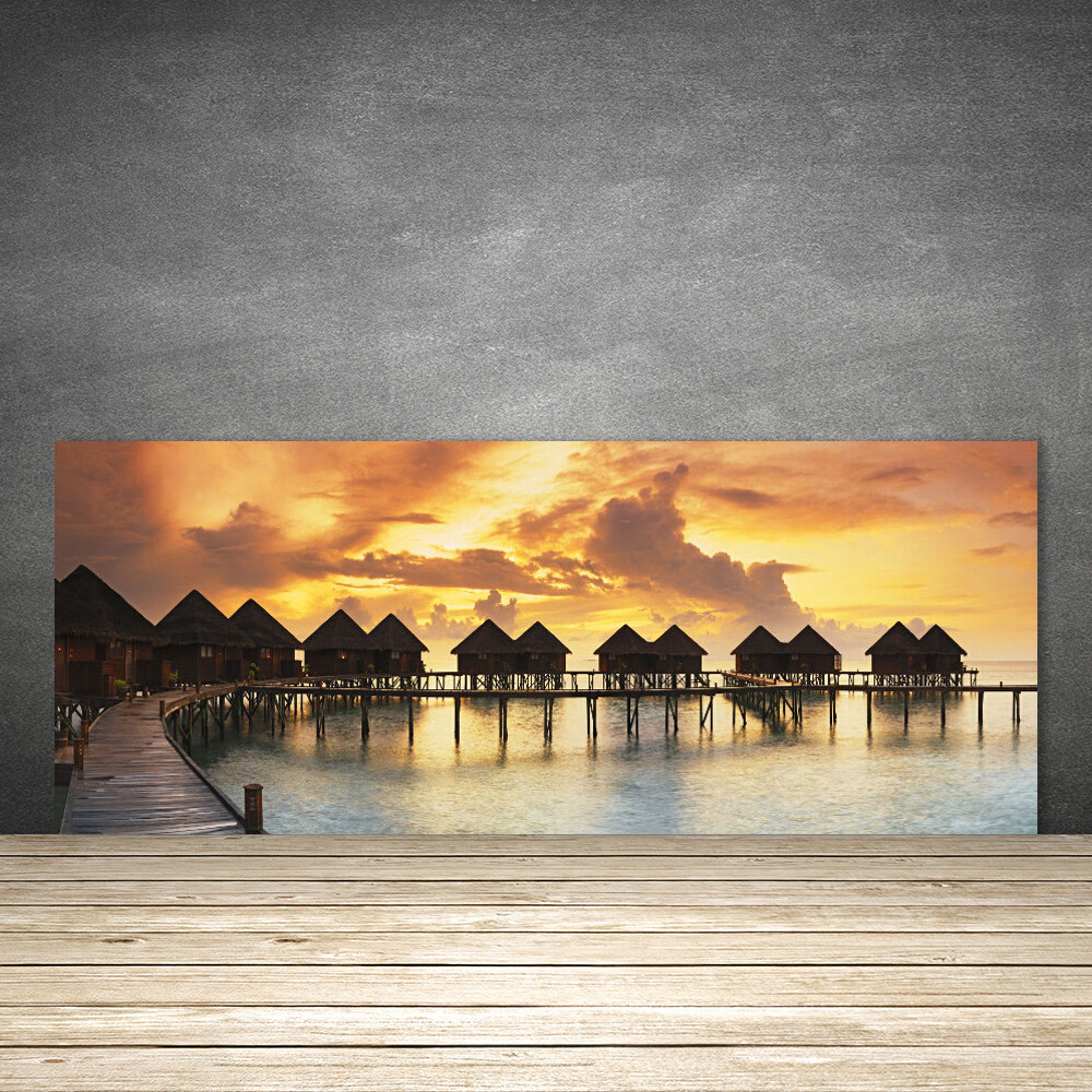 Crédence de cuisine en verre 125x50 cm motif Mer du Sud pour protection murale