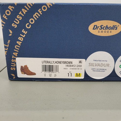 Botín Dr. Scholl's Literally para mujer 11M marrón miel tacón bloque punta almendra - Imagen 24 de 24