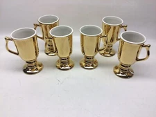 6) Hall No. 1272 Golden Glow Irish Coffee Mugs