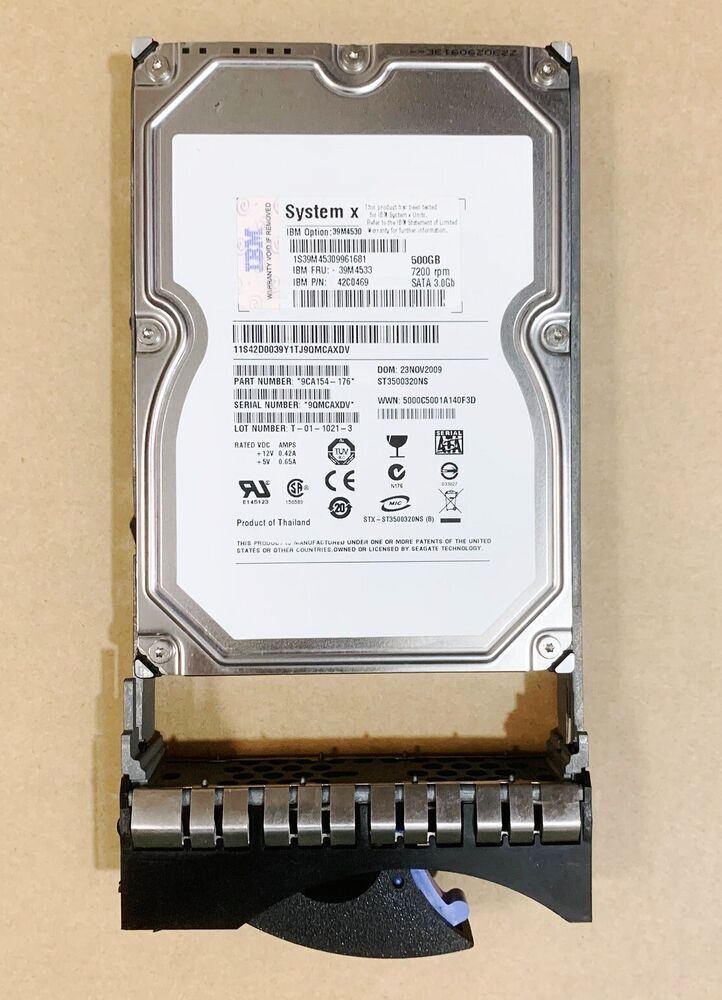 IBM 39M4530 500 GB 3.5 内蔵ハードドライブ SATA - 7200 rpm - ホットスワップ可能 (更新済み) Amazon | IBM 39 m4530 500 GB内蔵ハードドライブ3.5 SATA