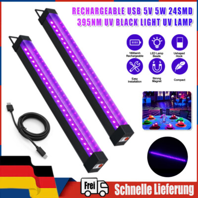 1/2X LED UV Schwarzlicht Akku Strahler Flutlicht Partylicht Bühnendekoration DE