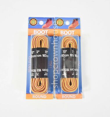 2 Pairs Shoe Gear 72'' Round Boot Laces- GOLD/BROWN #30