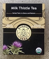 Buddha Teas Organic Milk Thistle Tea 18 Premium Bleach-Free Herbal Tea Bags