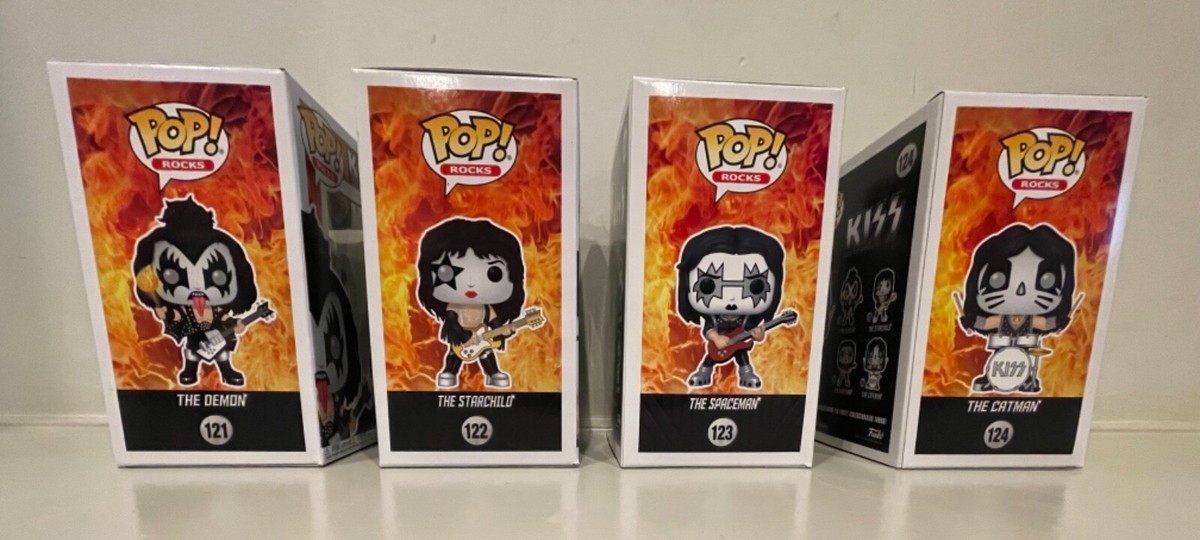 KISS Complete 4 Piece Glow-in-the-Dark Funko POP! Set-NEW! | eBay