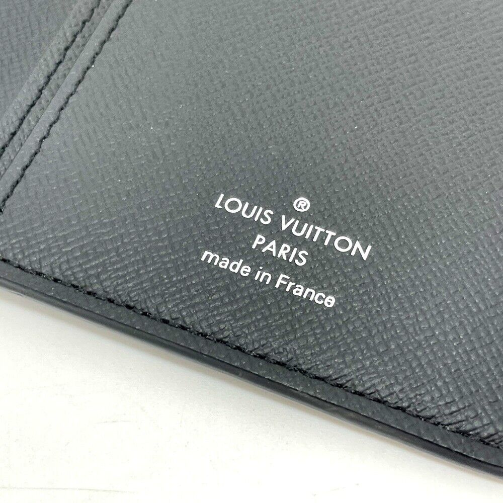 LOUIS VUITTON Monogram Shadow Portefeuille Brazza Wallet Black N60017 Auth  29752