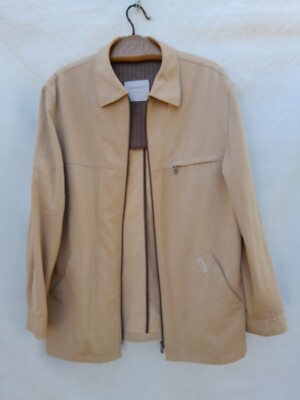 Caramelo Natural Jacket Mens Large Beige Zip up Anorak Spanish Luxury Brand