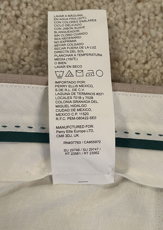 エウロペ Cubavera Big & Tall Cotton-Linen Flat Front Textured Pants,Natural