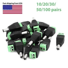 Upgraded DC Power Connector 12V Male + Female Adapter 2.1 X 5.5