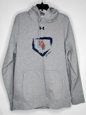 Under Armour NCS Mens Hoodie Size Large Gray Hooded Pockets Heavyweight
