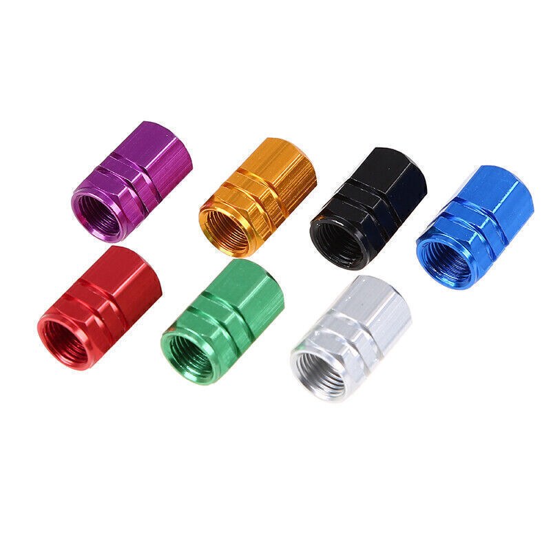 4PCS Red Wheel Tyre Tire Valve Stems Air Dust Cover Screw Caps Auto