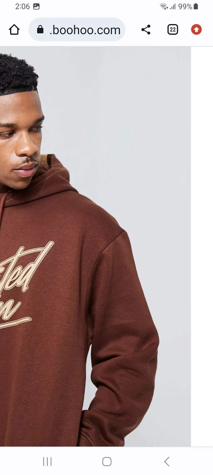 VETEMENTS Felpa con cappuccio uomo oversize cioccolato spaccata taglia L