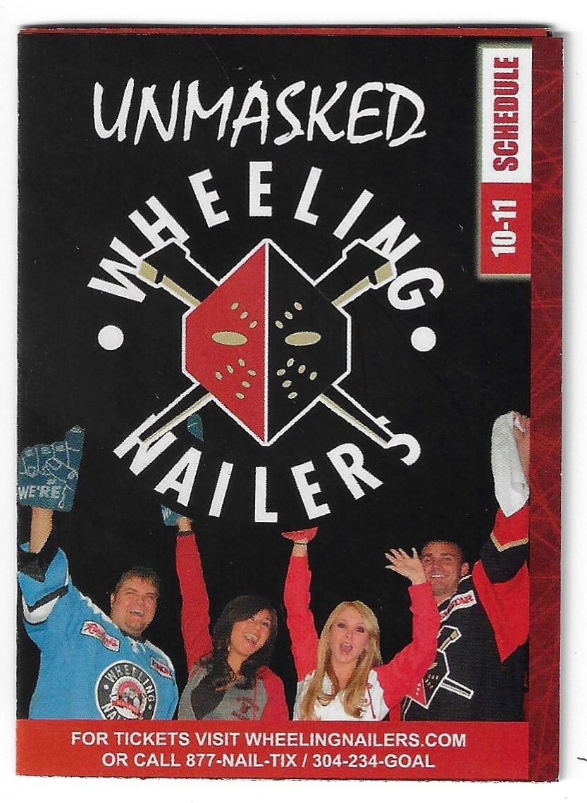 201011 Wheeling Nailers ECHL Hockey Schedule !!! Dick's Sporting Goods