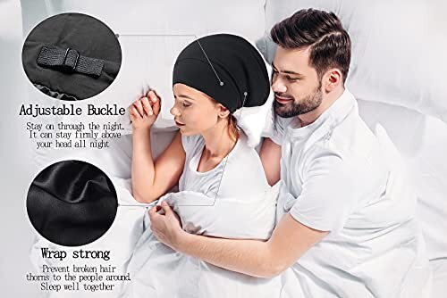 Cappellino teschio avvolgente per capelli ricci cofano setoso per capelli crespi - Foto 8 di 8