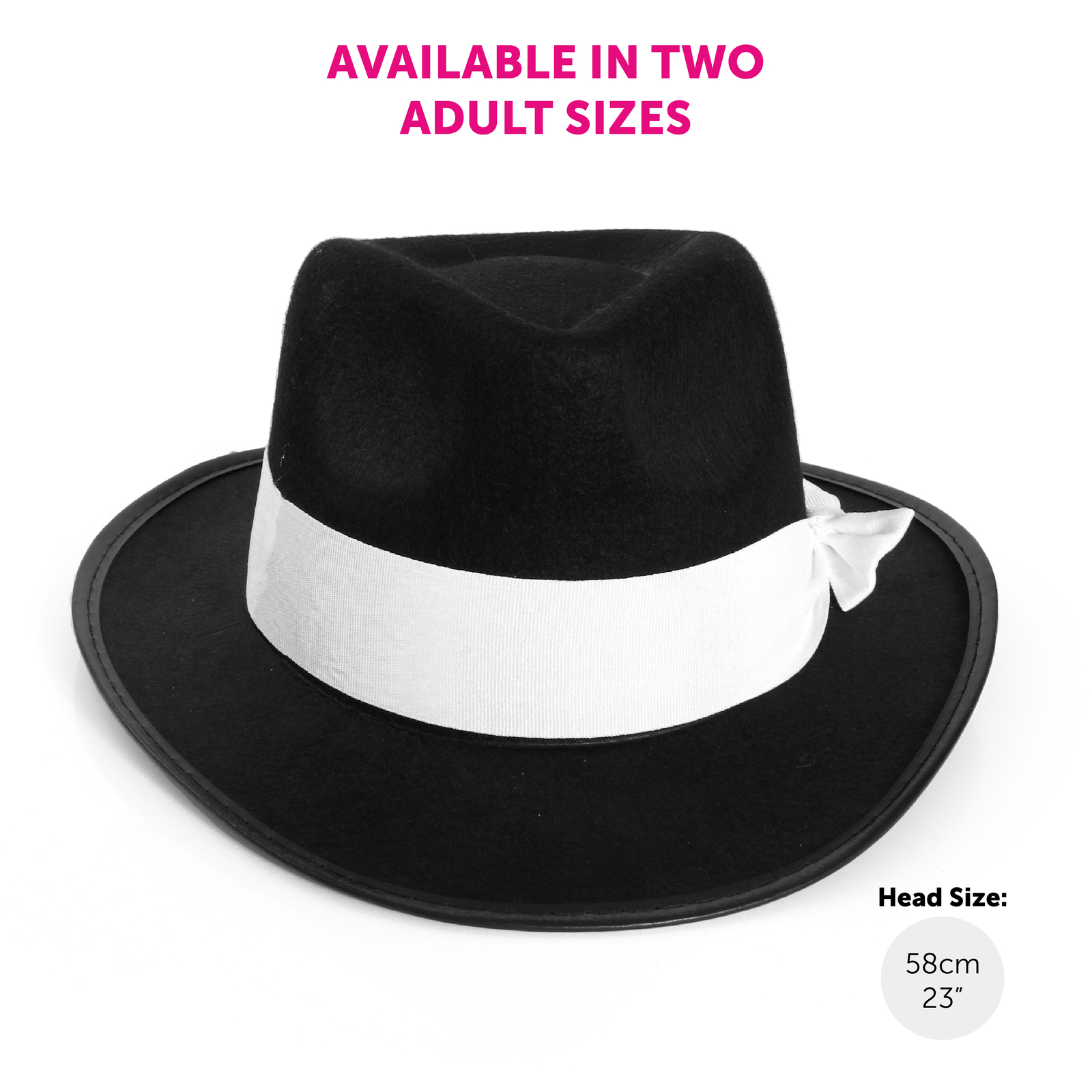 Cappello Fantasia Abito Cappello Trilby Nero Gangster Anni '20 - Stile Al Capone, Unisex, Per Costumi E Feste Bombetta Cappello Donna - Foto 5