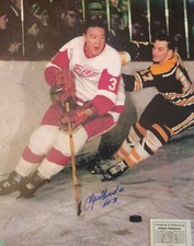 Detroit Red Wings, Hall of Fame, Marcel Pronovost Signed 16x20 Photo. Deceased
