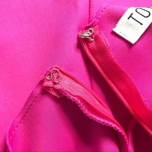 Tobi Dress Barbiecore Barbie NWT Bright Pink Mini Sleeveless Lattice Lace Med - Picture 8 of 9