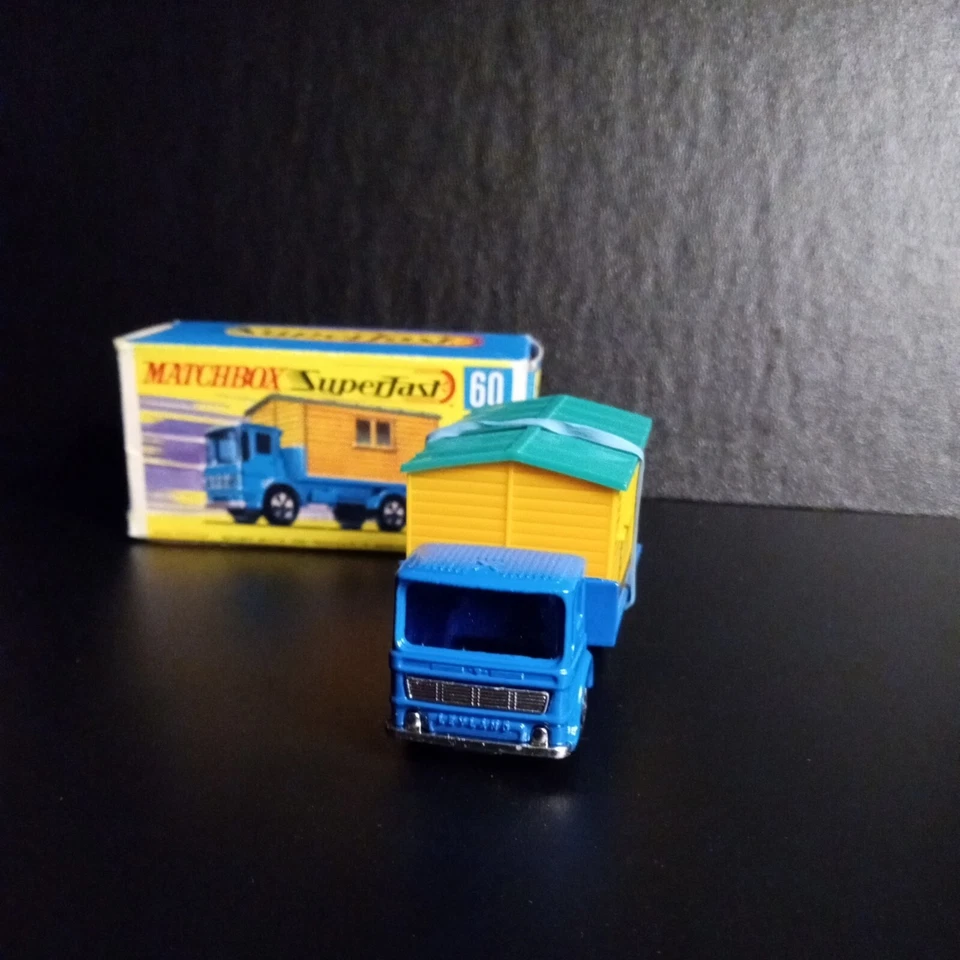 Camión Matchbox Superfast #60 Sitio de Oficina COMO NUEVO "Raro Doble Remache" 5 Radios Caja Original Foto 4 de 4