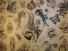 Vintage DON NOLAN ,, 19 X 14... tattoo flash SHEET Poster