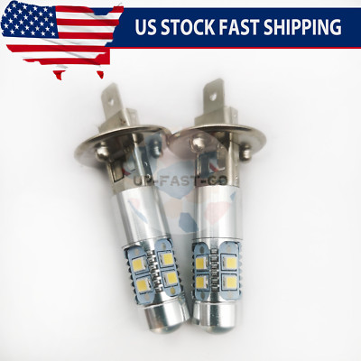 2PC NEW H1 6000K Super White 55W CSP LED Headlight Bulbs Kit Fog Driving Light