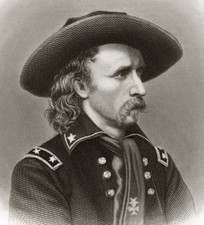 General GEORGE ARMSTRONG CUSTER antique engraving HB Hall Jr sculp