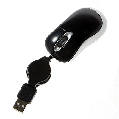 Mouse Ottico USB Retrattile – Mini Portatile 1600 DPI – Cavo Avvolgibile 80 Cm – Per PC E Laptop - 2