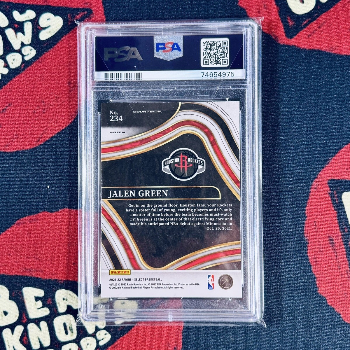 JALEN GREEN 2021-22 Select Green White Purple #234 COURTSIDE Prizm