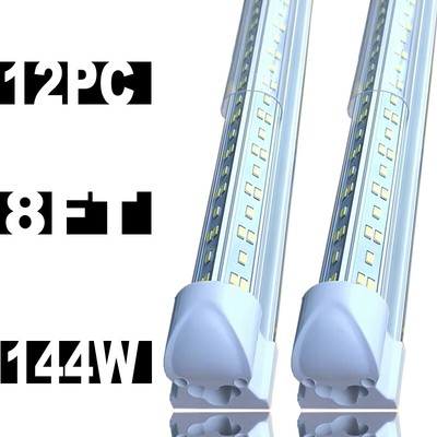 12/48PC Integrated LED Tube 8ft 144W LED Bar Lamp LED Shop Light Fixture  6500K 