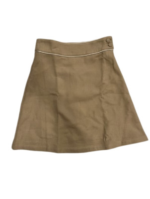 Coco Blanc Camel Wool Skirt With Piping Girl 8