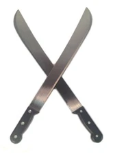 Set of 2 - Machetes, 18" Heavy Duty Heat Treated Steel Blade Machete Knives