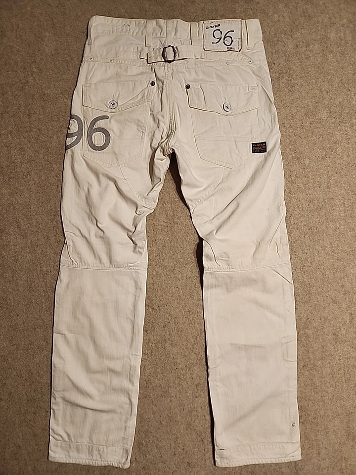 G Star Jeans Men Elwood Heritage Double Knee Loose White  buckle back 32x32 Nice - Image 2 of 4