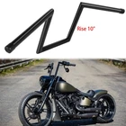1" Ape Hanger Handlebar Z-Bar Rise 10" Black For Harley Sportster XL 883 1200
