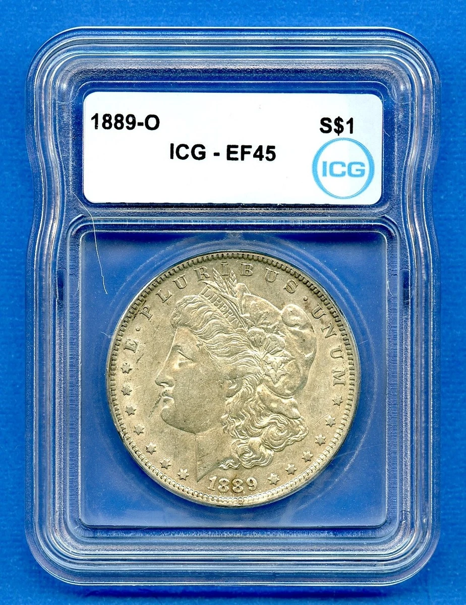 Silver XF 45 Graded 1889 Year Morgan US Dollars (1878-1921) for