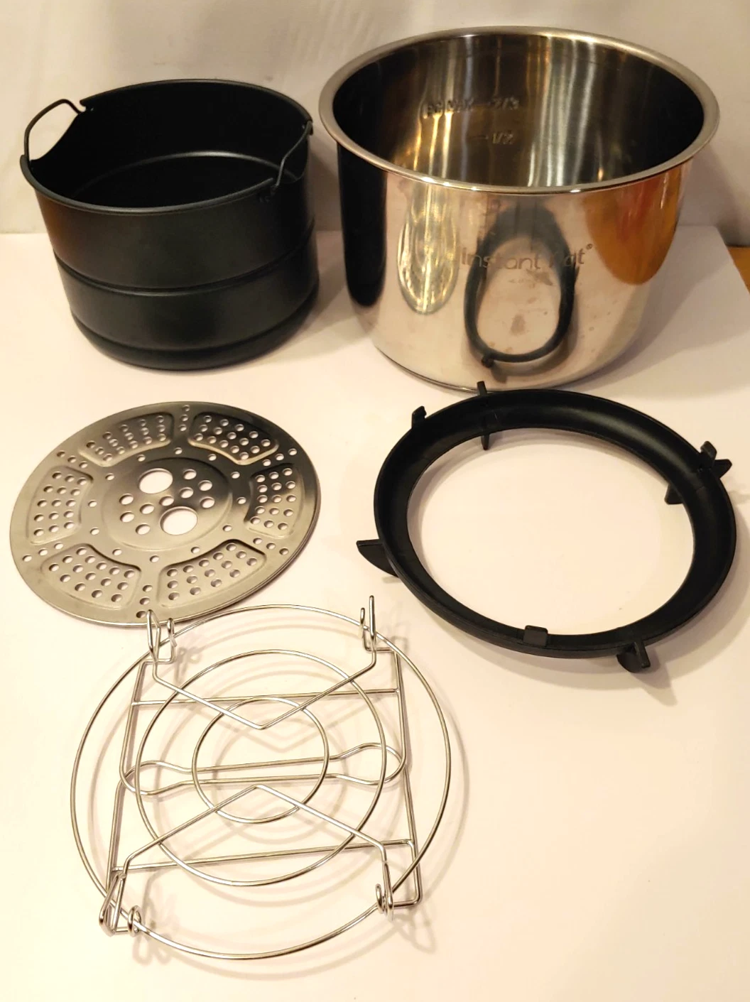 Instant Pot Duo Crisp Air Fryer AF-6 QT Replacement Basket + Rack Stand Pot Used