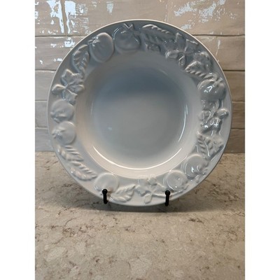 The Zrike Company Portugal White Embossed Fruit Pasta Bowl Ceramic Soup Salad