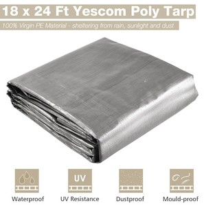 Yescom 18x24FT 10-Mil Plastic Tarp Waterproof Heavy Duty Pickup Truck Bed Cover