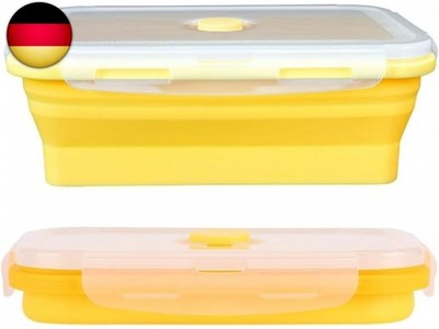 Nikou 500 ml Faltbare Schüssel, Silikon Frischhaltedosen mit Deckel, Tragbare 