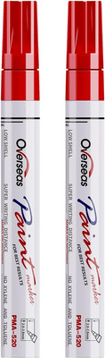 Red Permanent Paint Markers Oil Based 2 Pack Multi Surface Art Pens