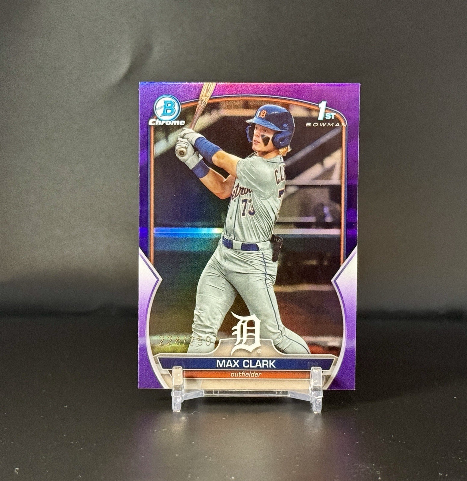 Max Clark 2023 Bowman Chrome Draft #BDC-76 1st PURPLE REFRACTOR /250 Rookie