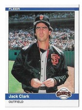 1984 Fleer Baseball Jack Clark Card #369 San Francisco Giants