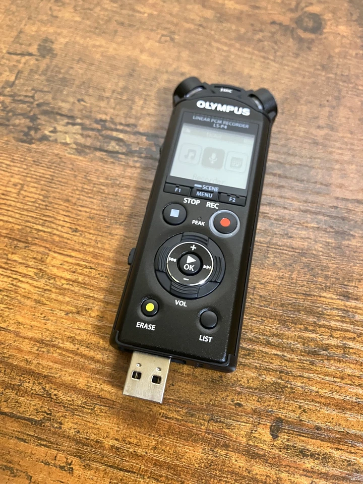 OLYMPUS LS-P4 Hi-Res Audio Recorder + 32gb Card, Batt, Case - Tested, Near-Mint! - Image 4 of 4