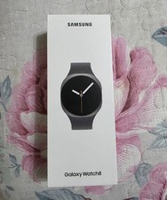 Samsung Galaxy Watch8 44mm Silver Metal Case Black Silicone Band 32GB