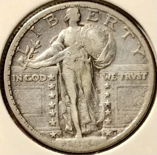 1924-S Standing Liberty Quarter 25c with VF/XF Details