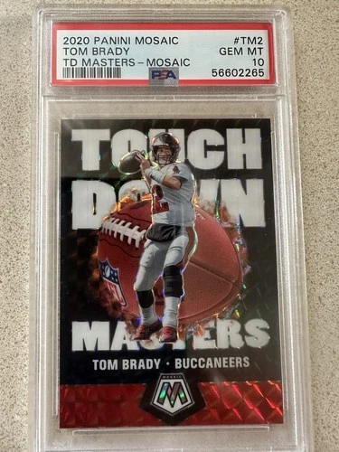 2020 Panini Mosaic - Touchdown Masters Tom Brady #TM2 Mosaic Prizm PSA 10 GEM MT